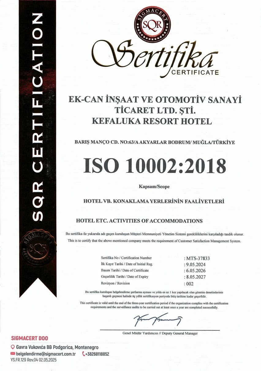 ISO 10002:2018 Müşteri Memnuniyeti Yönetim Sistemi sertifikası